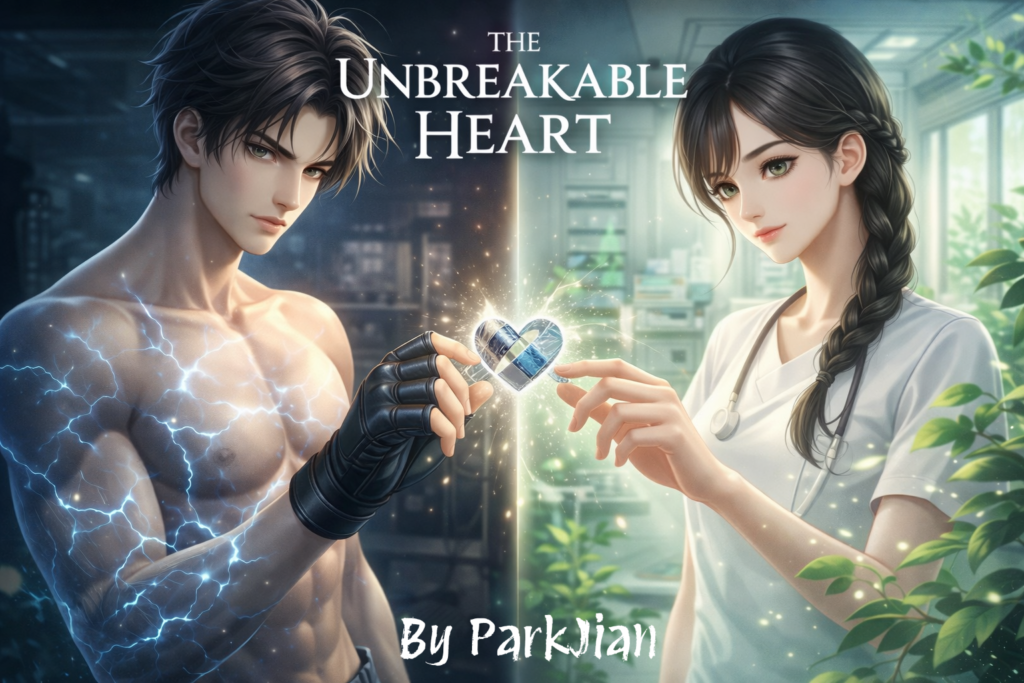 A complete novel cover showing a stylish anime fighter and a calm therapist